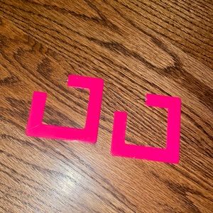 pink square earrings